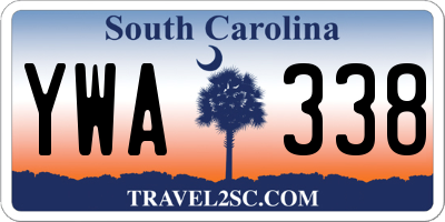 SC license plate YWA338