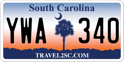 SC license plate YWA340