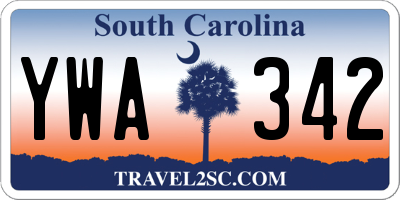 SC license plate YWA342