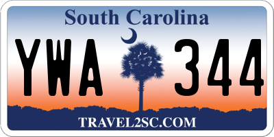 SC license plate YWA344
