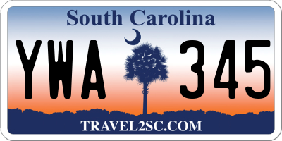 SC license plate YWA345
