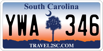 SC license plate YWA346