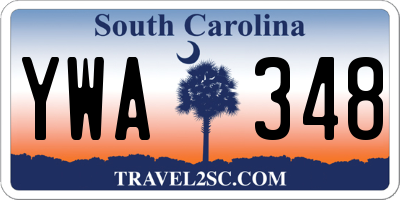 SC license plate YWA348