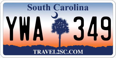 SC license plate YWA349