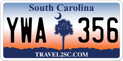 SC license plate YWA356