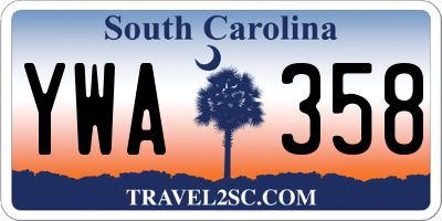 SC license plate YWA358