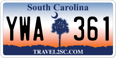 SC license plate YWA361