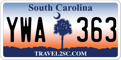 SC license plate YWA363