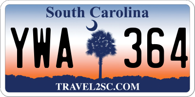SC license plate YWA364
