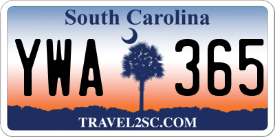 SC license plate YWA365