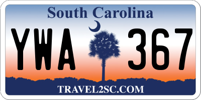SC license plate YWA367