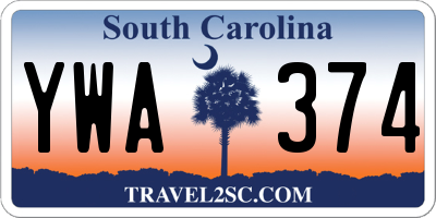 SC license plate YWA374