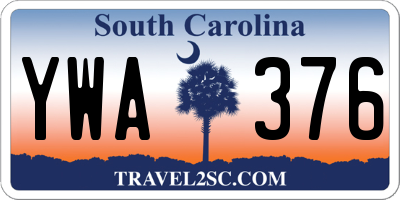 SC license plate YWA376