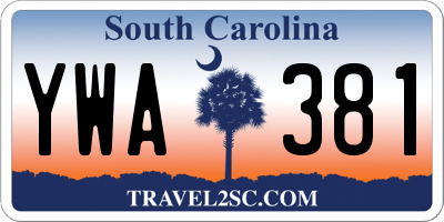 SC license plate YWA381