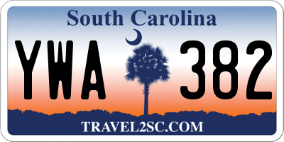 SC license plate YWA382