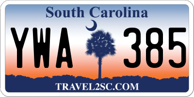 SC license plate YWA385