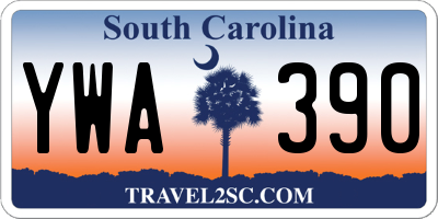 SC license plate YWA390