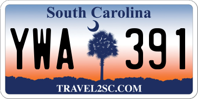 SC license plate YWA391