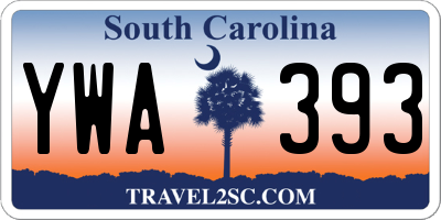 SC license plate YWA393