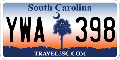 SC license plate YWA398