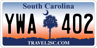 SC license plate YWA402