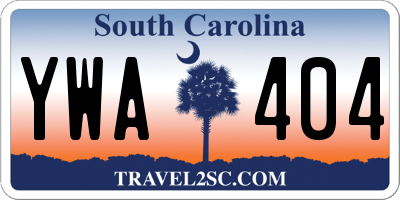 SC license plate YWA404