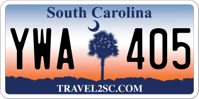 SC license plate YWA405