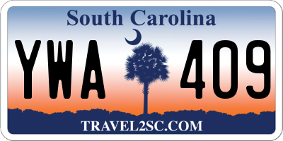 SC license plate YWA409