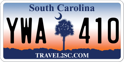 SC license plate YWA410