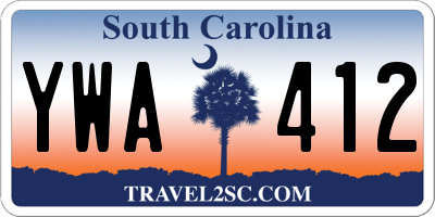SC license plate YWA412