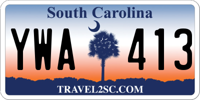 SC license plate YWA413
