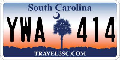 SC license plate YWA414