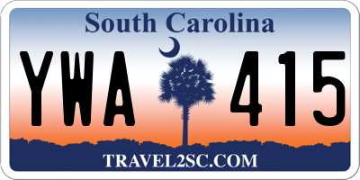 SC license plate YWA415