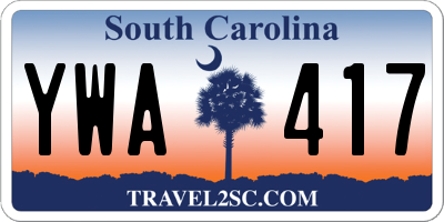 SC license plate YWA417
