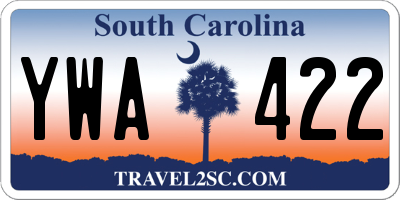SC license plate YWA422