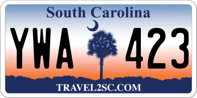 SC license plate YWA423