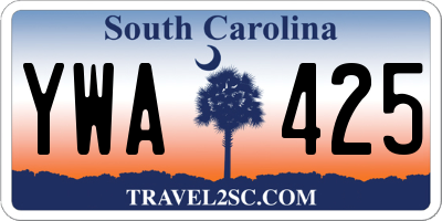 SC license plate YWA425
