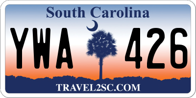 SC license plate YWA426