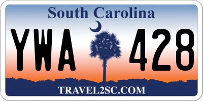 SC license plate YWA428