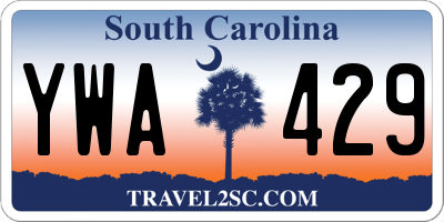 SC license plate YWA429