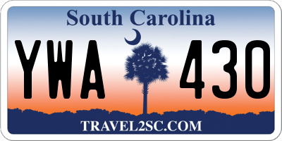 SC license plate YWA430