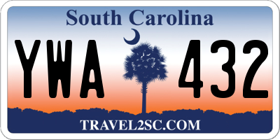 SC license plate YWA432