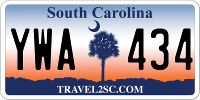 SC license plate YWA434