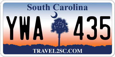 SC license plate YWA435