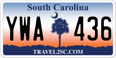 SC license plate YWA436