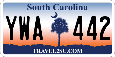 SC license plate YWA442