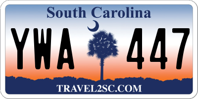 SC license plate YWA447