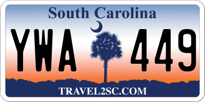 SC license plate YWA449