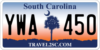 SC license plate YWA450