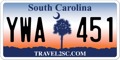 SC license plate YWA451